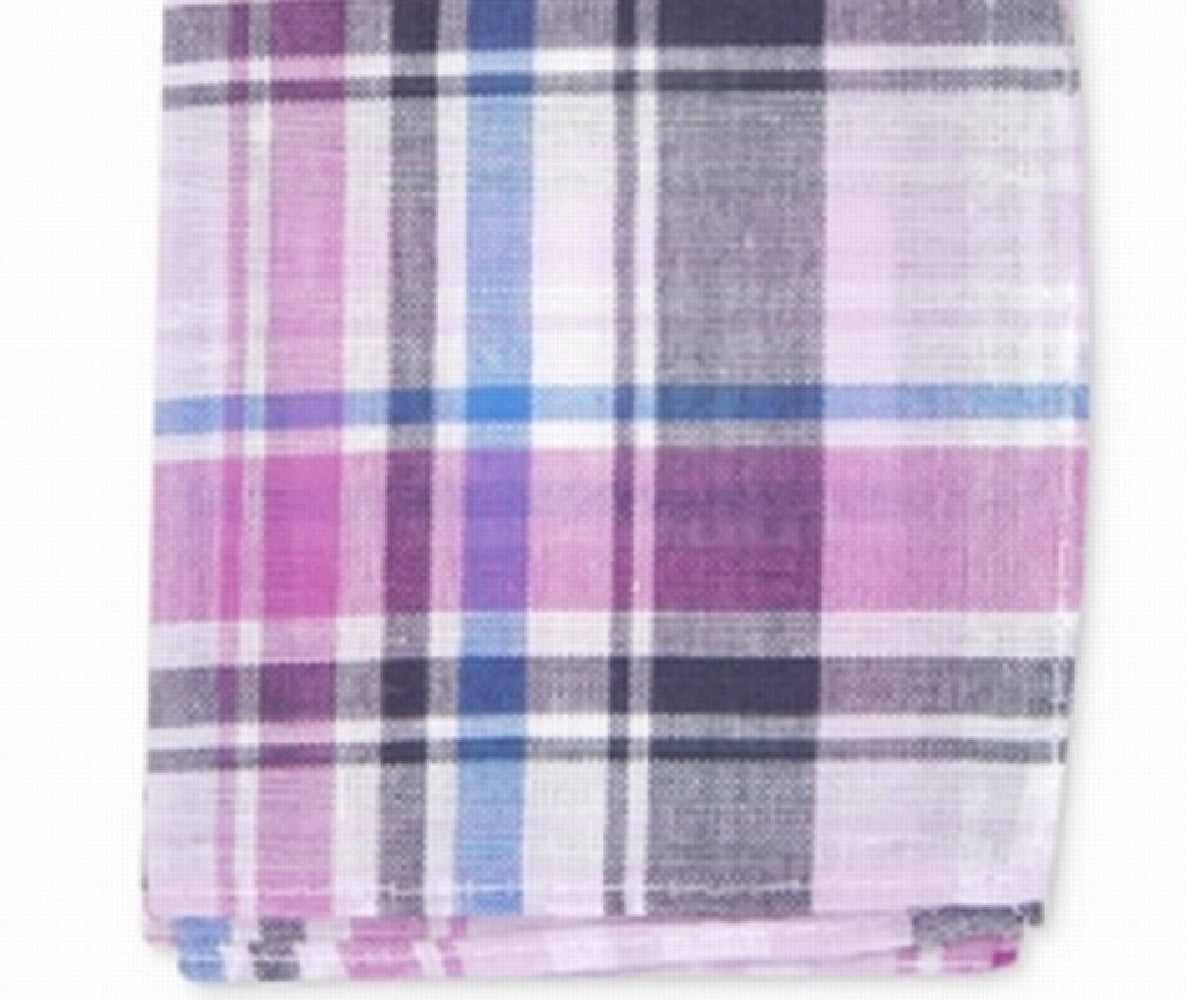 Bar III Men's Owens Plaid Pocket Square  Purple Size Regular