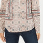 Style & Co Women's Petite Scarf-Print Peasant Top Delicate Tapest Size Petite Medium