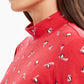 Karen Scott Women's Skiing Penguins Printed Mock-Neck Top Bright Red Size XX Large