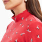 Karen Scott Women's Skiing Penguins Printed Mock-Neck Top  Red Size Large