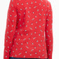 Karen Scott Women's Skiing Penguins Printed Mock-Neck Top  Red Size Small