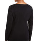 Karen Scott Women's Sequin Candy Cane Shirt Black Size Large