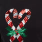 Karen Scott Women's Sequin Candy Cane Shirt Black Size Large