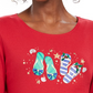 Karen Scott Women's Petite Winter Flip-Flops Cotton Top Red Size Small