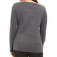 Karen Scott Women's Polar Parade Embellished Cotton Top Charcoal Size Medium