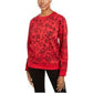 Karen Scott Women's Sport Twilight Printed Sweatshirt  New Red Amore Size Small