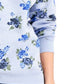 Karen Scott Women's Blossom Dream Printed Sweatshirt Blue Size Medium
