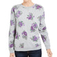 Karen Scott Women's Floral-Print Sweatshirt Gray Size Extra Large