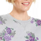 Karen Scott Women's Floral-Print Sweatshirt Gray Size Extra Large