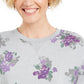 Karen Scott Women's Floral-Print Sweatshirt Cassis Size Large