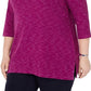 Karen Scott Women's Sport Space-Dye Microfleece Top  Purple Size Small