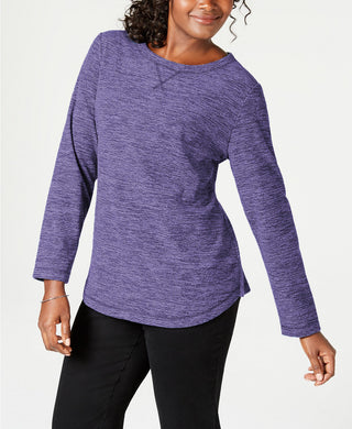 Karen Scott Women's  Spacedye Microfleece Cassis Top Size Extra Large