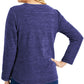 Karen Scott Women's  Spacedye Microfleece Cassis Top Size Extra Large