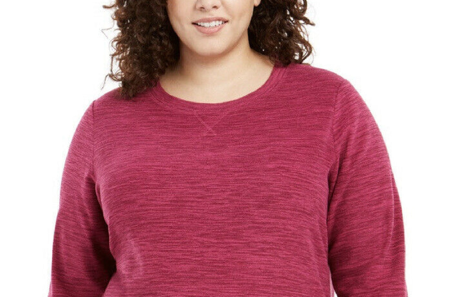 Karen Scott Women's Sport Space-Dye Microfleece Top Magenta Size X-Large