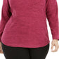 Karen Scott Women's Sport Space-Dye Microfleece Top Magenta Size X-Large