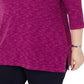 Karen Scott Women's Sport Space-Dye Microfleece Top  Bright Plum Size 2 Extra Large