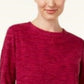 Karen Scott Women's Sport Space-Dye Microfleece Top Red Size Extra Small