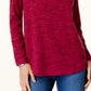 Karen Scott Women's Sport Space-Dye Microfleece Top Red Size Extra Small