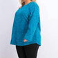 Karen Scott Women's Plus Size Marled Microfleece Top Blue Size 2 Extra Large
