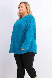 Karen Scott Women's Plus Size Marled Microfleece Top Blue Size 2 Extra Large