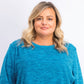 Karen Scott Women's Plus Size Marled Microfleece Top Blue Size 2 Extra Large