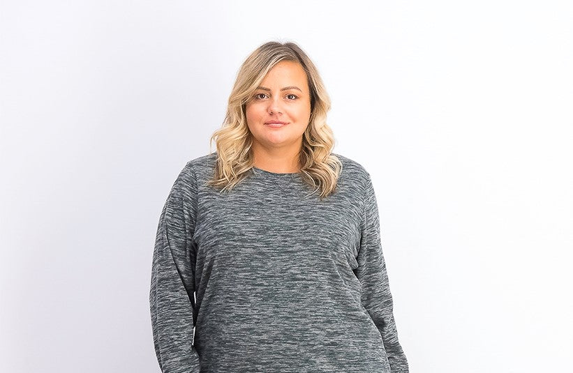 Karen Scott Women's Plus Size Marled Microfleece Top  Black Size 3 Extra Large