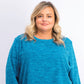 Karen Scott Women's Plus Size Marled Microfleece Top Blue Size Extra Large