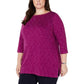 Karen Scott Women's Plus Size Marled Microfleece Top Purple Size 2 Extra Large