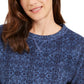 Karen Scott Women's Sport Printed Microfleece Top Blue Size Medium