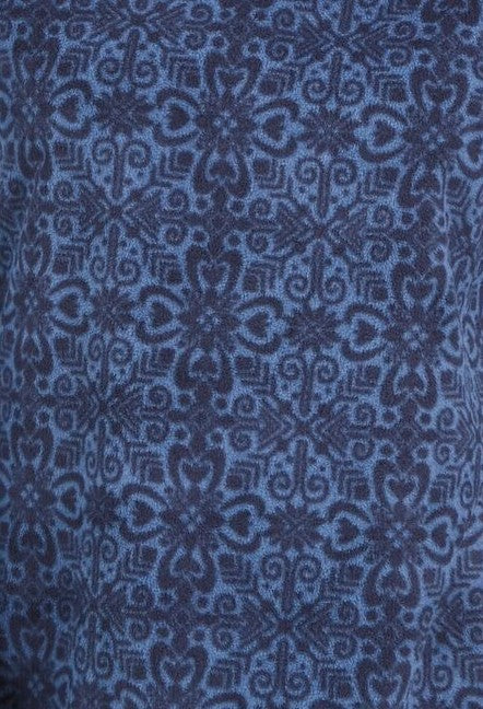 Karen Scott Women's Sport Printed Microfleece Top Blue Size Medium