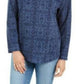 Karen Scott Women's Sport Printed Microfleece Top Blue Size Extra Large