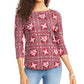 Charter Club Women's Tile-Print Top Red Size Extra Small