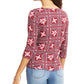 Charter Club Women's Tile-Print Top Red Size Extra Small