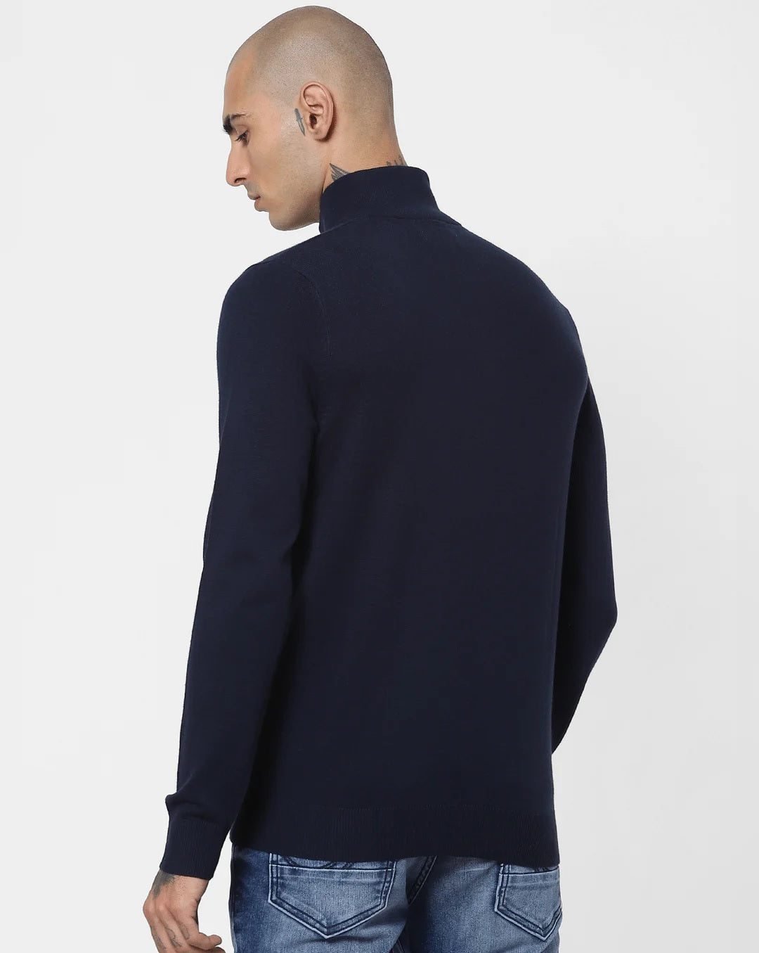 INC International Concepts Men's Elite Turtleneck Sweater Dark Blue Size X-Small