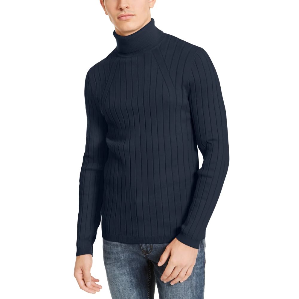 INC International Concepts Men's Elite Turtleneck Sweater Dark Blue Size XX Large