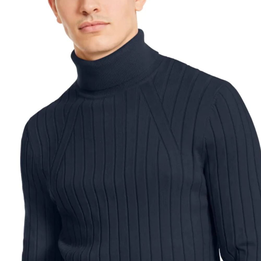 INC International Concepts Men's Elite Turtleneck Sweater Dark Blue Size XX Large
