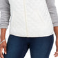Karen Scott Women's Petite Quilted Puffer Vest White Size Medium
