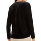 Alfani Women's Asymmetrical-Neckline Velvet Top Black Size Small