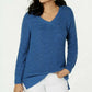 Style & Co Women's V-Neck Tunic Sweater Navy Size X-Large