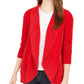 Style & Co Women's Knit Chenille Shawl Collar Cardigan Red Size Large