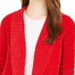 Style & Co Women's Knit Chenille Shawl Collar Cardigan Red Size Large