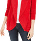 Style & Co Women's Knit Chenille Shawl Collar Cardigan Red Size Extra Large