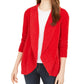 Style & Co Women's Knit Chenille Shawl Collar Cardigan Red Size Extra Small