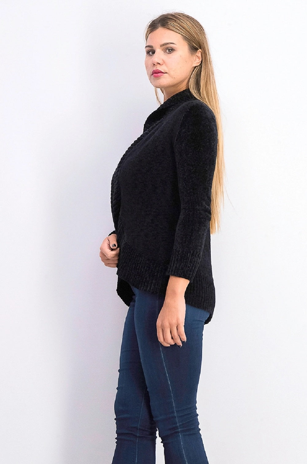 Style & Co Women's Chenille Shawl Collar Cardigan Black Size Petite X-Small