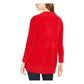 Style & Company Women's Textured Ribbed Long Sleeve Open Cardigan Sweater Red Size PP