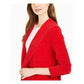 Style & Company Women's Textured Ribbed Long Sleeve Open Cardigan Sweater Red Size PP