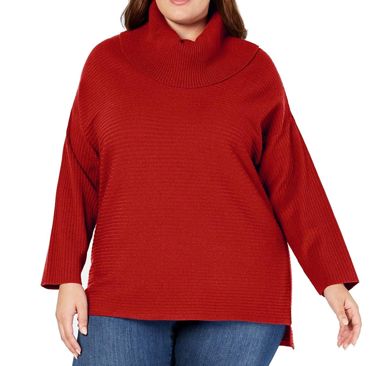 Style & Co Women's Ribbed Turtleneck Sweater Red Size 2 Extra Large