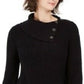 Style & Co Women's Scalloped-Hem Ribbed Sweater Black Size X-Small
