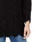 Style & Co Women's Scalloped-Hem Ribbed Sweater Black Size X-Small