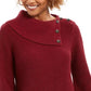 Style & Co Women's Scalloped-Hem Ribbed Sweater Dark Red Size X-Small